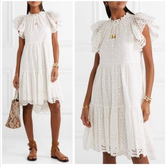Ulla Johnson White Eyelet Dress - Size 0 - Picture 1 of 14